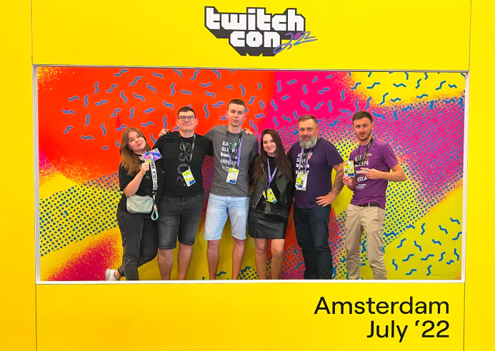 photo with team members